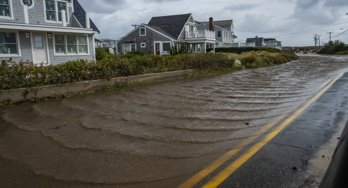 Flood in residential road
