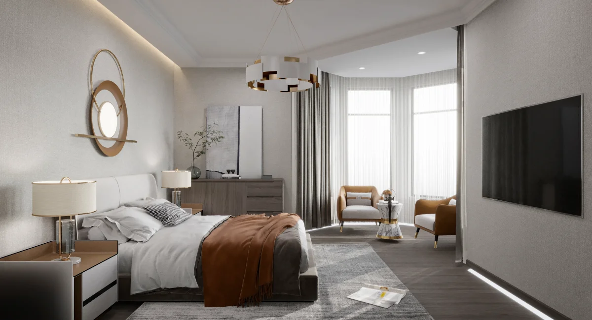 Guest room in a luxury hotel