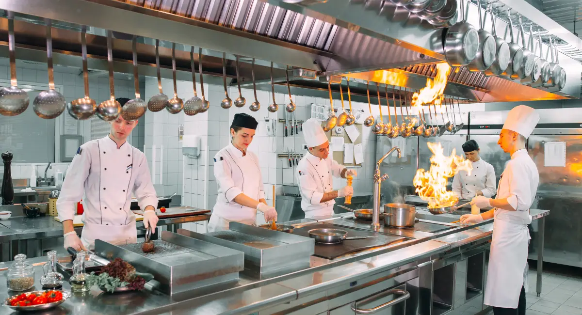 A modern hotel kitchen