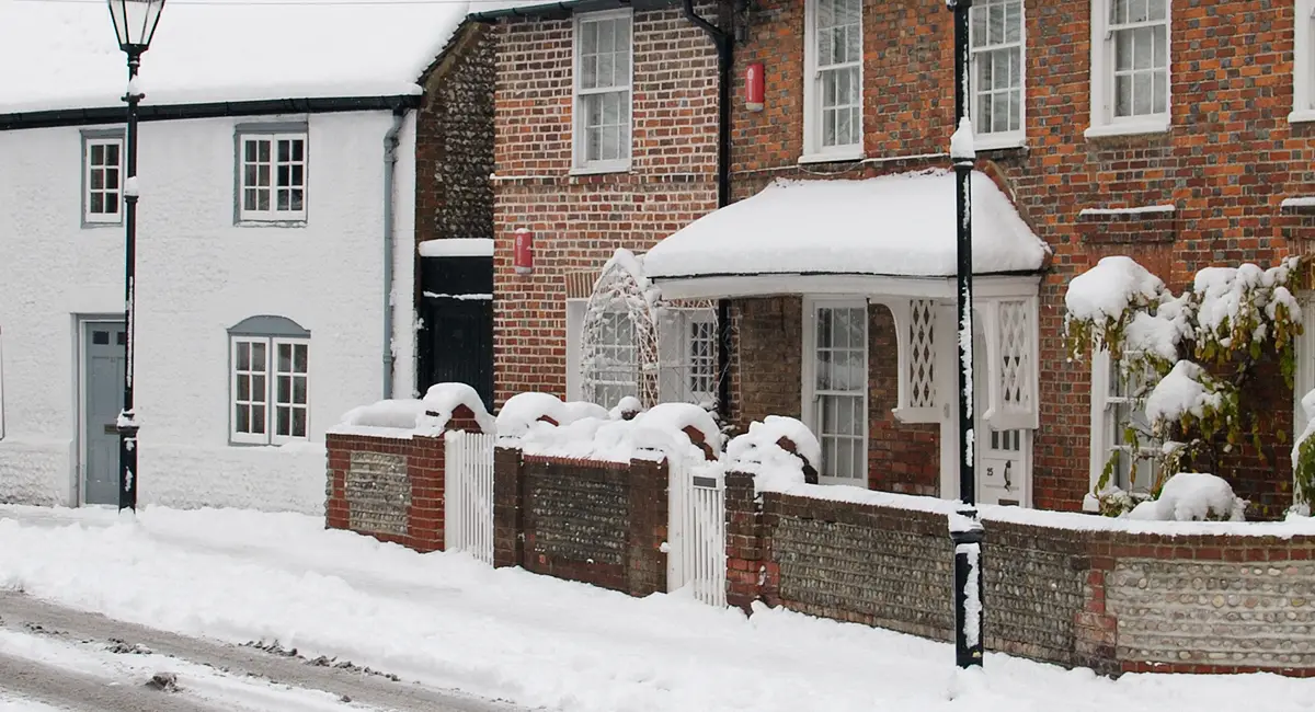 House covered in snow
