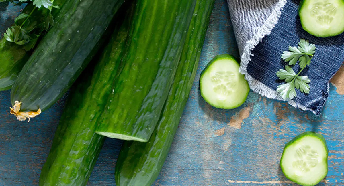 Whole and sliced cucumber 
