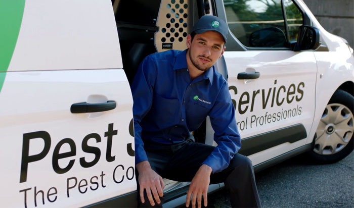 jp pest technician in truck
